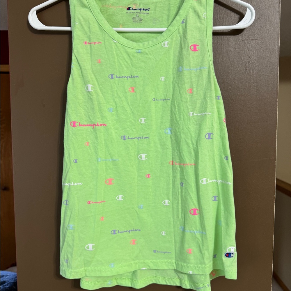 Girls Champion Lime Green Athletic Tank